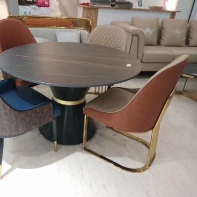 Custom Dining Room Furniture Luxury Armrest Seat Leather Dining Chair