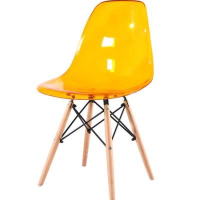 Cheap Price Living Room Furniture Plastic Chair Beech Wood Leg Clear Chair Transparent Nordic Clear Chair