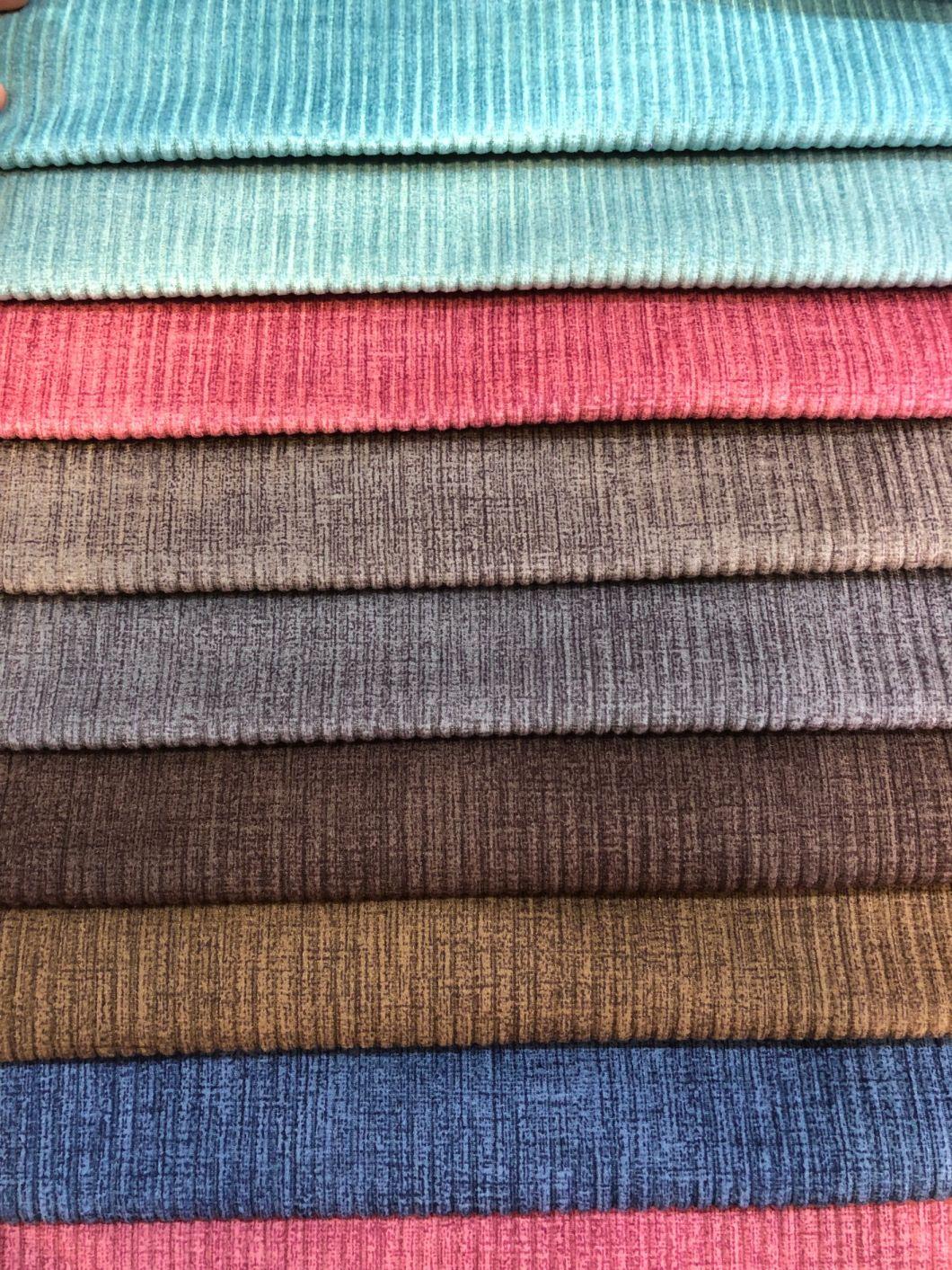 100%Polyester Stripe Printed Knitting Velvet Furniture Fabric