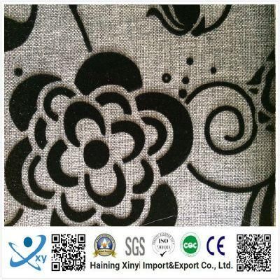 100% Polyester Material and Flocked Pattern Sofa Fabric
