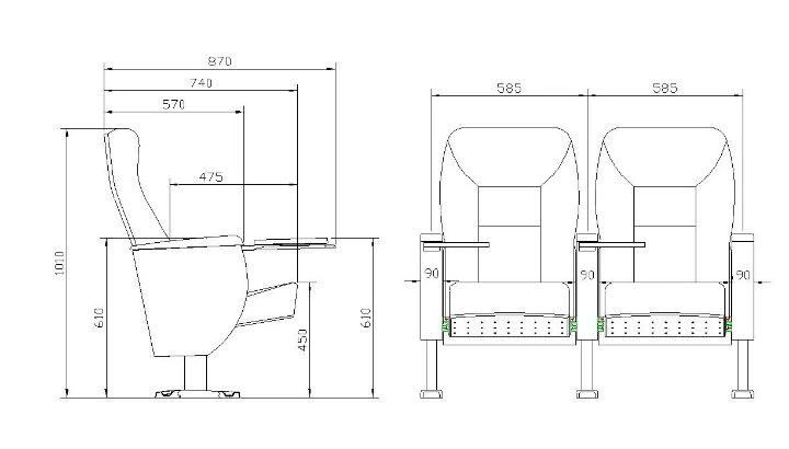 Hongji Conference Seat Lecture Theater Seating, Auditorium Chair