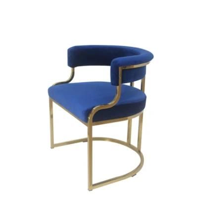 Wholesale Modern Luxury Fashion Colorful Classic Soft Velvet Upholstery Dining Chair with Metal Leg