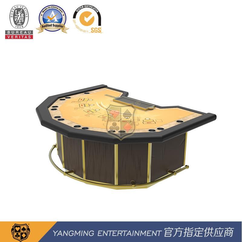 Southeast Asia Style Entertainment Club Black Jack Blackjack Semicircle Polygon Poker Table Ym-Bj03