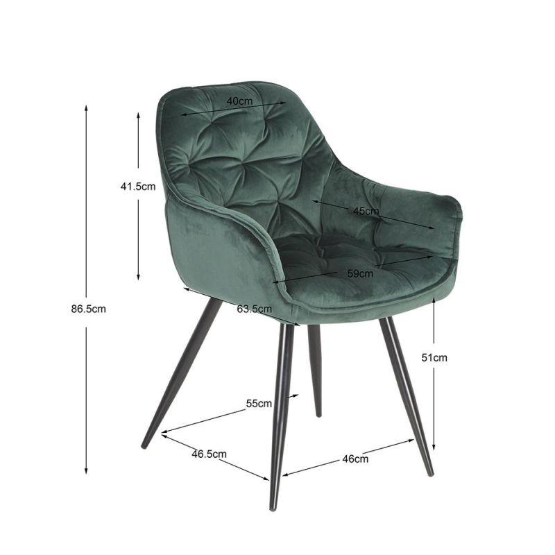 Velvet Fabric Dining Room Chair, Chair Dinin Chair