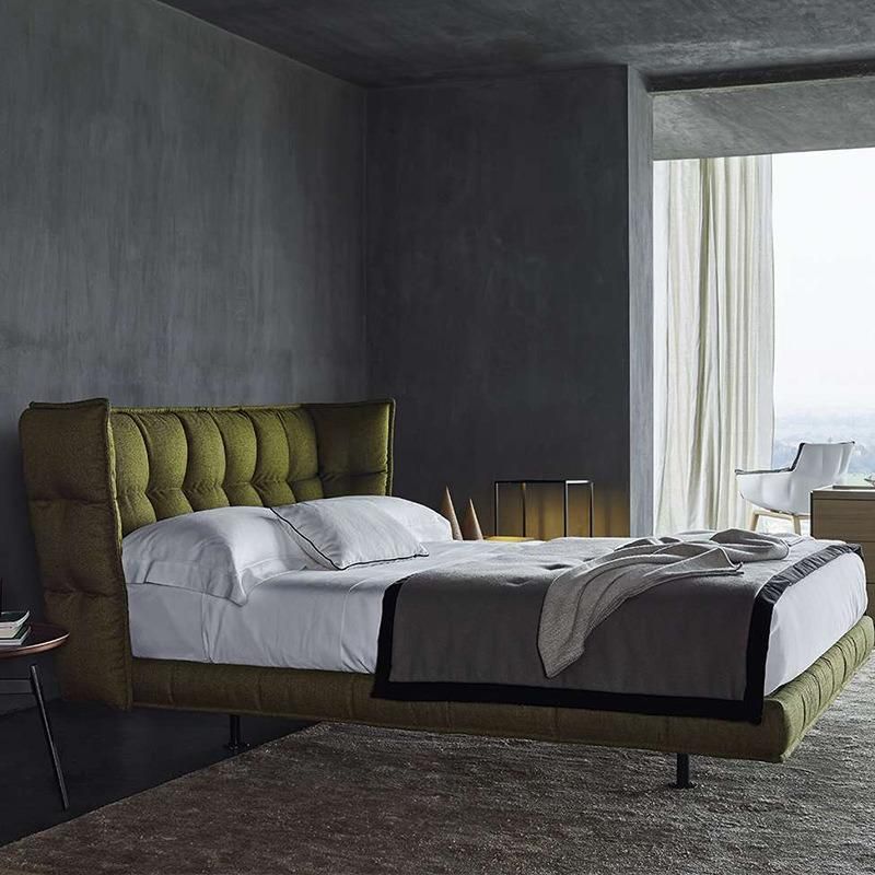 Luxury Bedroom Furniture Fabric Upholstered Platfrom Bed King Size Bed