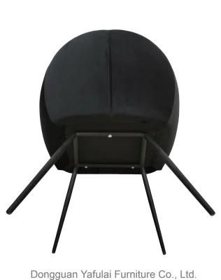 New Classic Armrest Black Fabric Metal Dining Chair