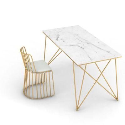 Modern Home Furniture Brass Frame Velvet Upholstered Dining Chair
