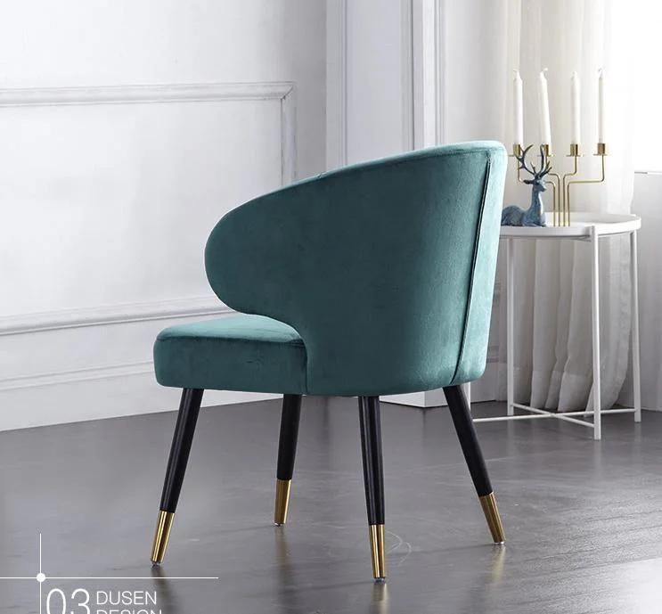 Nordic Modern Restaurant Upholstered Dining Chairs Fabric Design Armrest Dining Chairs for Dining Room Sets