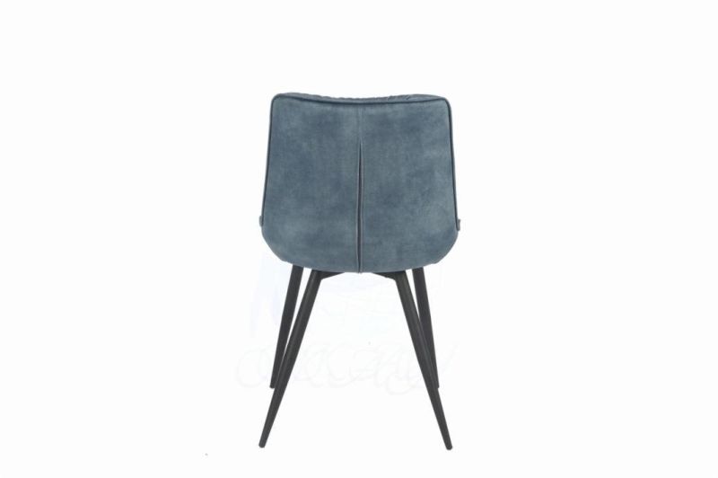 Modern Furniture Velvet Fabric Dining Chair with Steel Tube Painting Legs