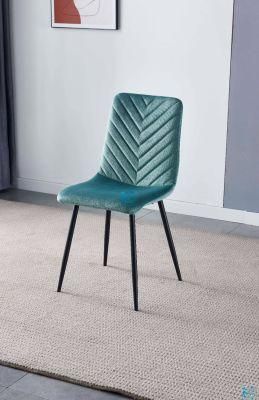 Nordic Luxury Upholstery Soft Fabric High Back Modern Velvet Dining Chair for Home Office Chair