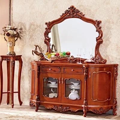 Classic Rotary Marble Table with Sideboard for Dining Room Furniture