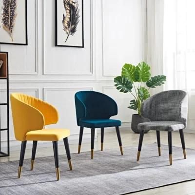Nordic Modern Restaurant Upholstered Dining Chairs Fabric Design Armrest Dining Chairs for Dining Room Sets