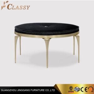 Top Quality Coffee Side Table with Metal Legs and Velvet Fabric