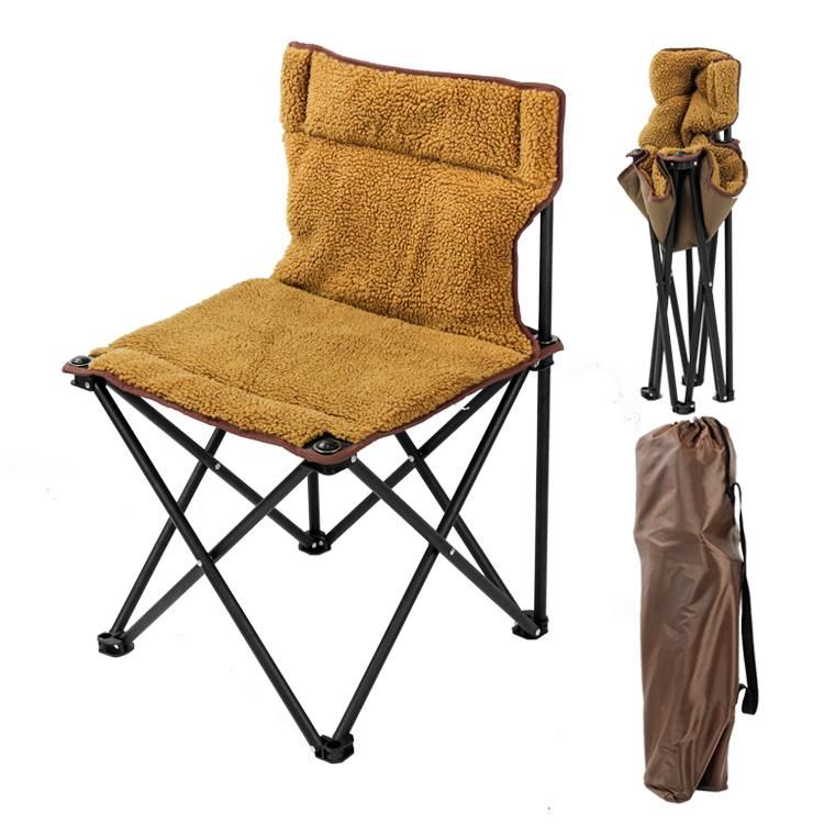 Wholesale OEM Leisure Portable Steel Cashmere Fishing Folding Camping Beach Chair