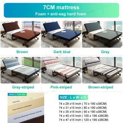 Wholesale Folding Bed Easy to Receive Bedroom Furniture Metal Frame Swivel with 2 Cranks