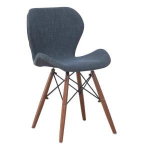 Fabric Dining Chair with Beech Wood Legs and Metal Wires