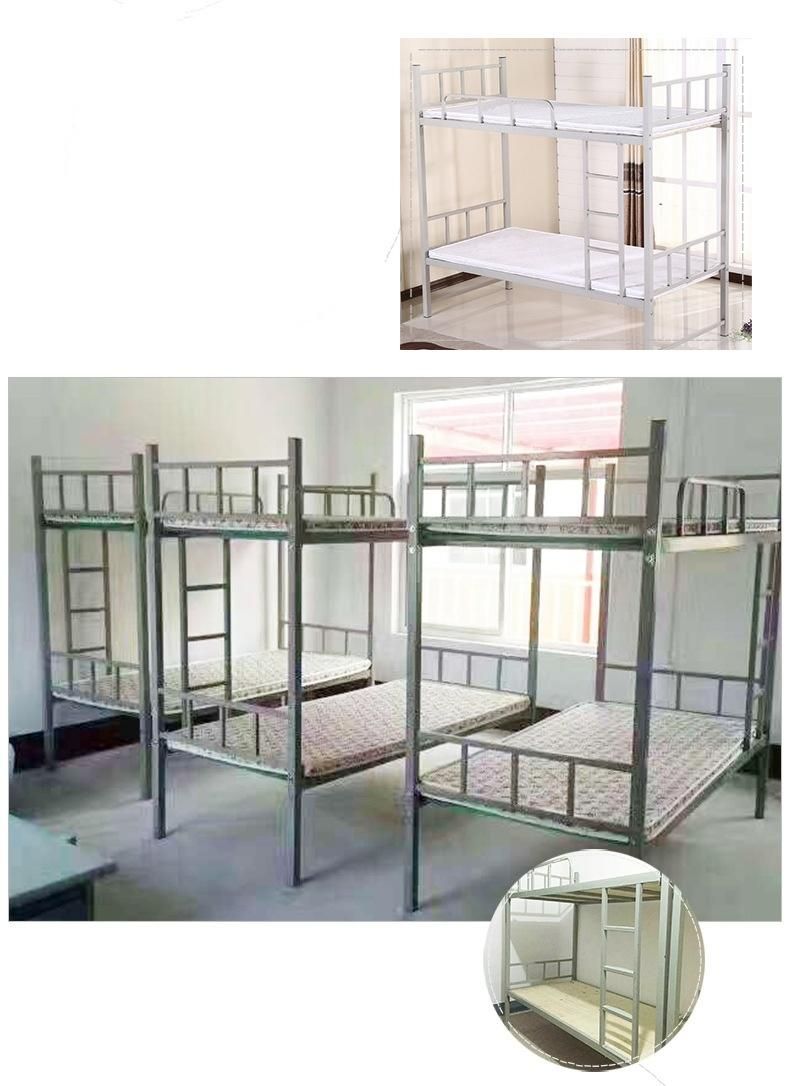 2019 Cheap Double Metal Frame Bed School Military Dorm Hostel Black Bunk Folding Bed