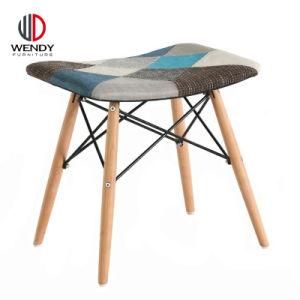 Modern Simple Design Fabric Dining Stool Cheap Patchwork Dining Chair for Sale