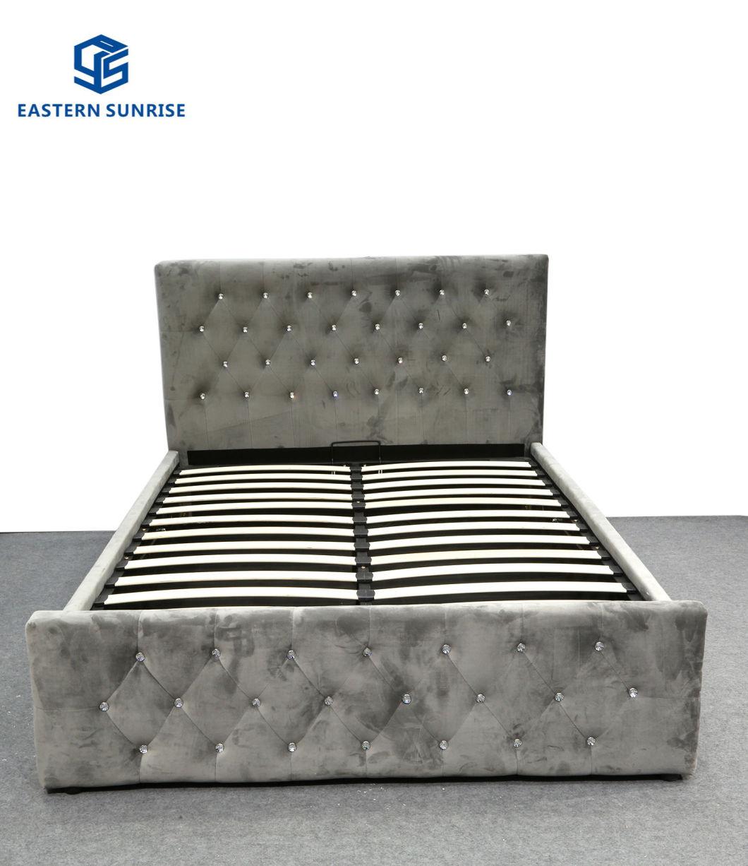 Household Storage Bedroom Fabric Upholstered Gaslift Bed