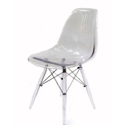 Modern Plastic Clear Acrylic Folding Hotel Chairs for Dining Event Wedding and Party with Chrome Metal Frame