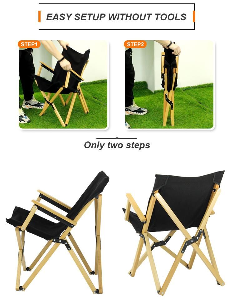 600d Fabric Camping Folding Beach Make up Chair with Armrest