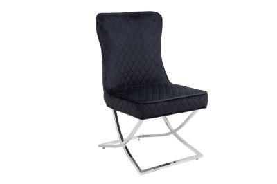 Metal X Leg Chrome Dining Room Chair