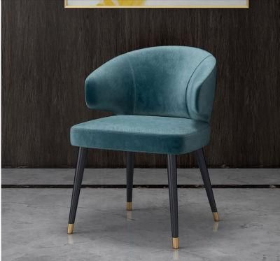 Top Grade Italian Design Colorful Velvet Fabric Leather Metal Dining Chair Modern Minimalist Leisure Aston Chair Living Room Dining Chair