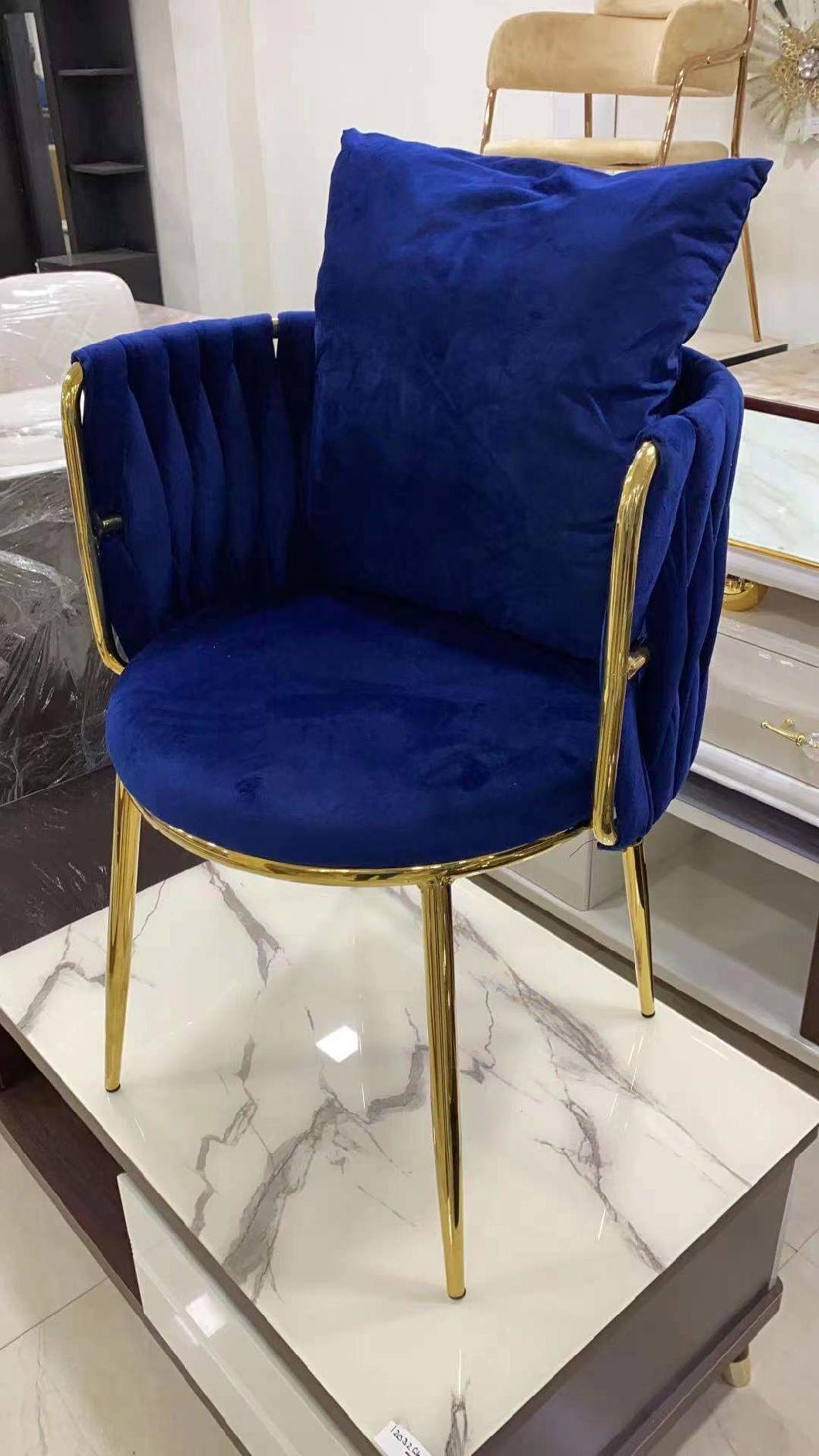 High-Quality Manufacturing Chair Flannel Fabric Iron Dining Chairs