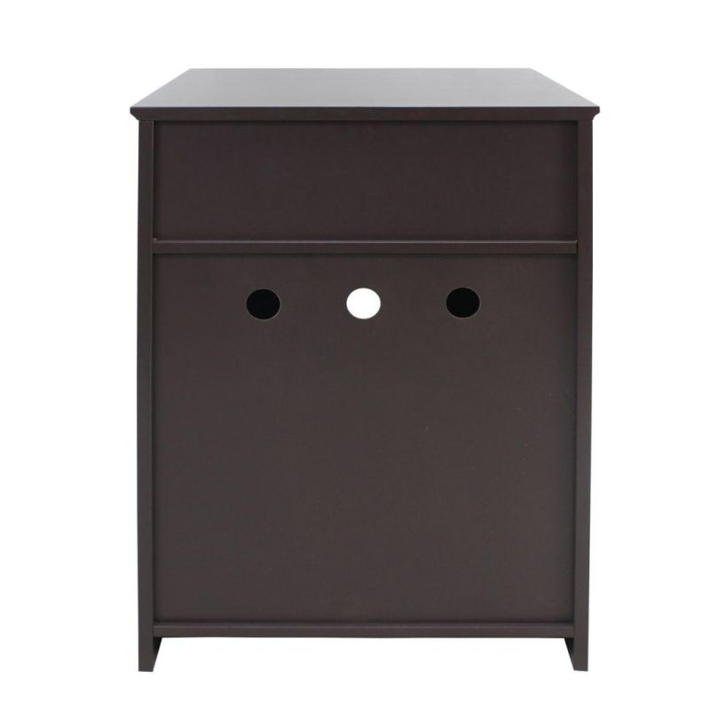 Contracted Stylish Gray Nightstand Bedside Table Oak Wooden Bed Side Table with Drawer