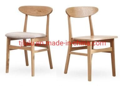 High Quality Factory Price Solid Wooden Restaurant Dining Chair Modern Wood Upholstered Fabric Dining Room Chair