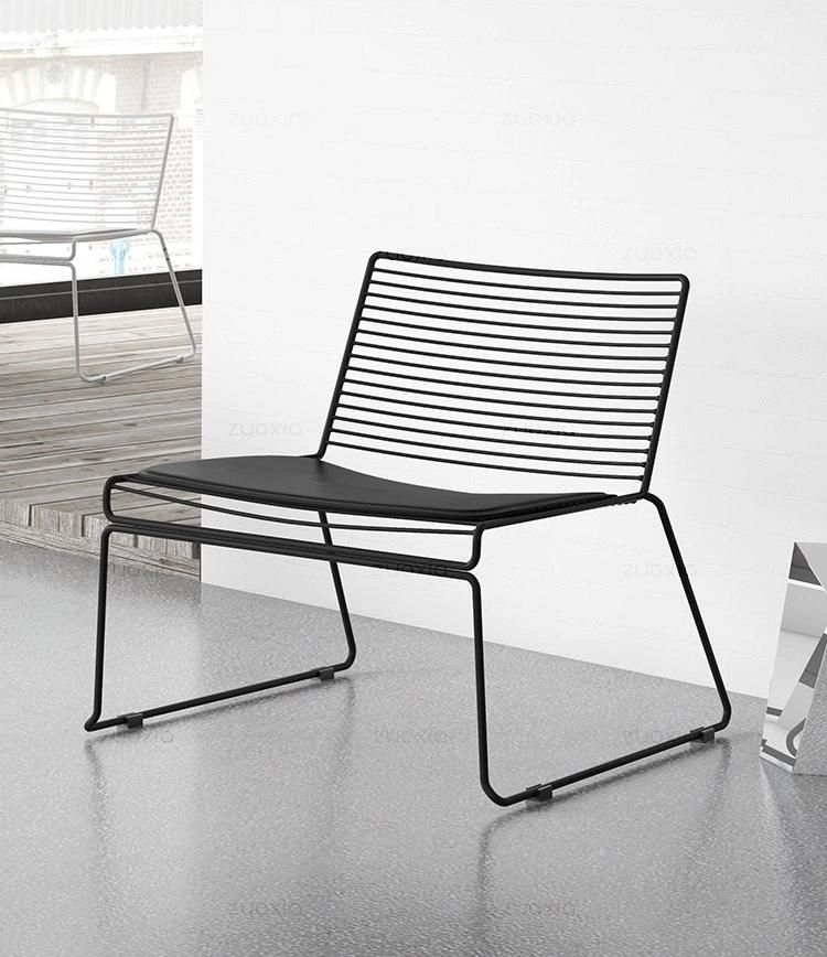 Nordic Coffee Furniture Metal Dining Chair with Backrest