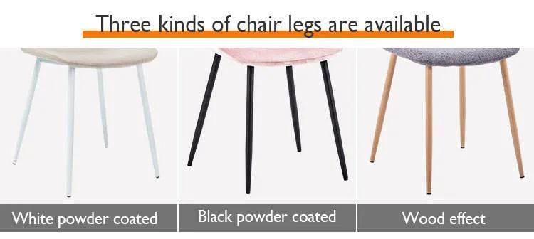 Antique Upholstered Modern Dining Room Furniture Luxury Modern Fabric Dining Chairs with Metal Legs