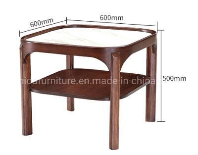 Marble Top Wooden Frame Home Furniture Hotel Lobby Wooden Living Room Center Tea Coffee Table for Villa Apartment Furniture