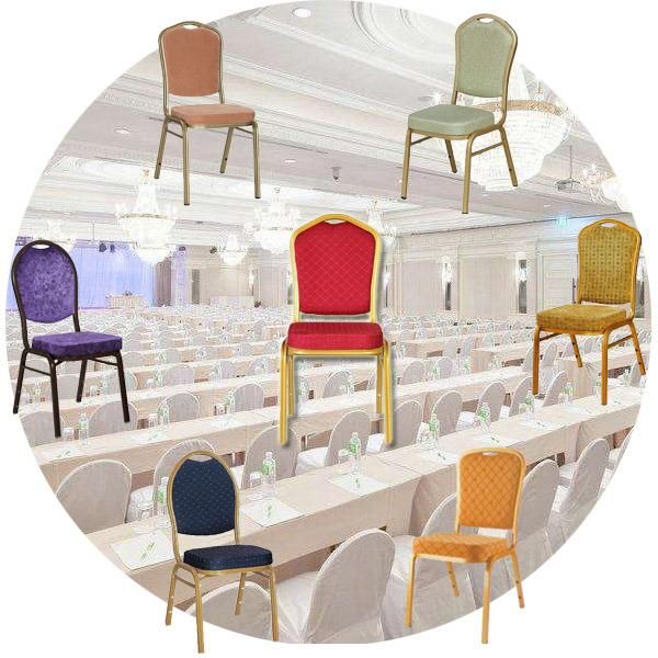 Cheap Price Metal Stackable Fabric Wedding Comfortable Dining Banquet Chair