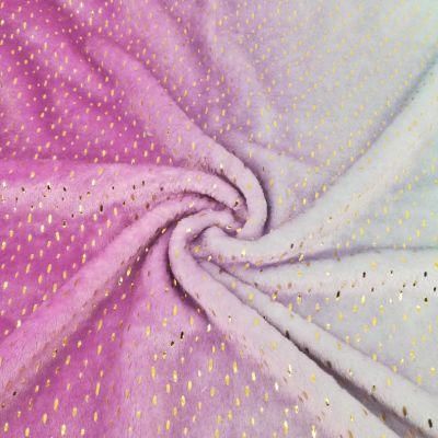 Metelic Foiled Flannel Suede Wool Blanket Fabric for Sofa Bed