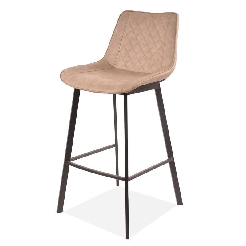Wholesale Nordic Modern Designed Kitchen Fabric PU Seat Back Dining Bar Chair