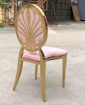Modern Lowback Dining Stainless Steel Chair From China Suppler Gold Colorful Fabric Event Chair Wedding Chair Banqueting Wedding Halls Chair