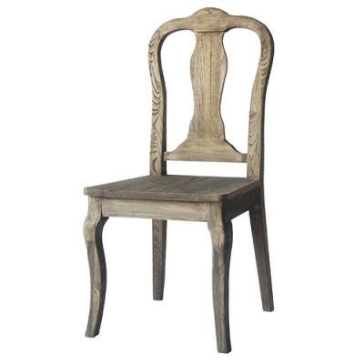 Kvj-9036 Antique Vintage Oak Solid Wood Dining Chair
