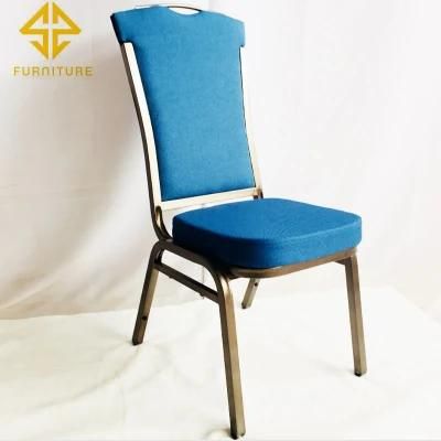 Wholesale Cheap Hotel Party Stackable Aluminium Fabric Upholstered Padded Throne Banquet Chair for Banquet Hall Wedding Events