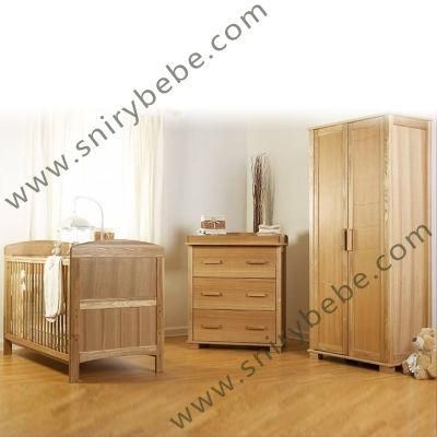 Modern Wood Adjustable Height Nursery Furniture Baby Cot