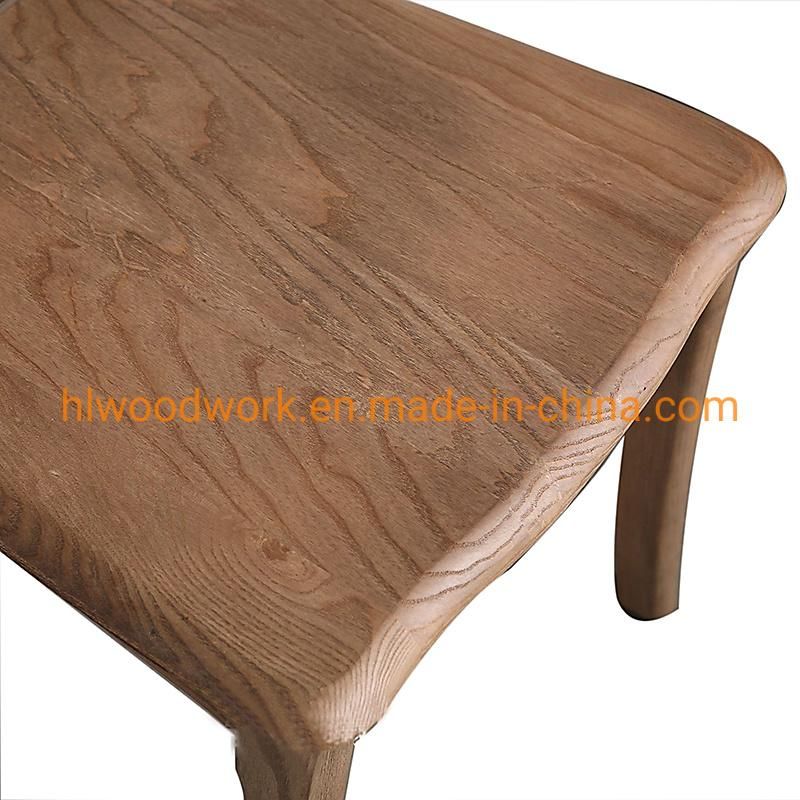 Antique Wooden Dining Chair Home Hotel Restaurant Chair Axe-Back Chair Ash Wood Walnut Color Solid Wood Chair Wholesale Dining Room Furniture Home Chair