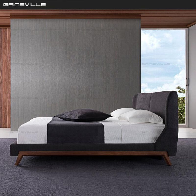 Modern Home Furniture Fabric Bed Simple Design King Size Wall Bed for Project Furniture