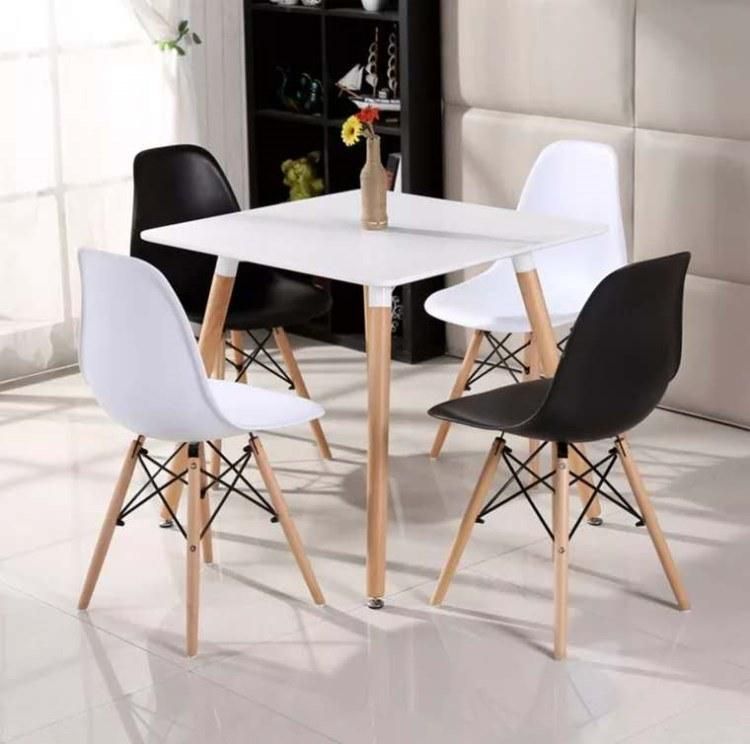 China Products Nordic Modern Dining Room Furniture 80*80 Cm Square Wood Dining Table Set with Dining Chairs
