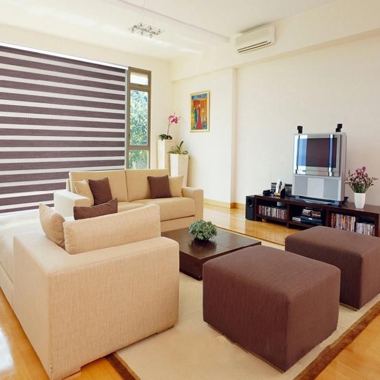 Double Layer Day and Night Indoor Shade Window Manual Zebra Blinds Shade Dual Roller Blinds