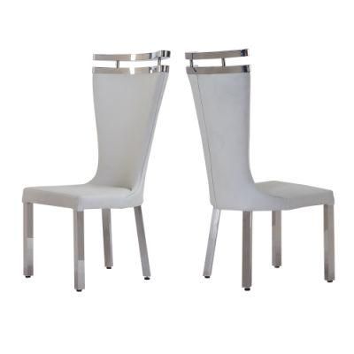 Hot Selling Stainless Steel Luxury High Back Silver Dining Chair