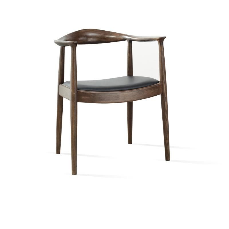 Furniture Modern Furniture Chair Home Furniture Wood Furniture Modern Black Leather Upholstered Wooden Material Hotel Home Furniture Dining Room Chair Armchair