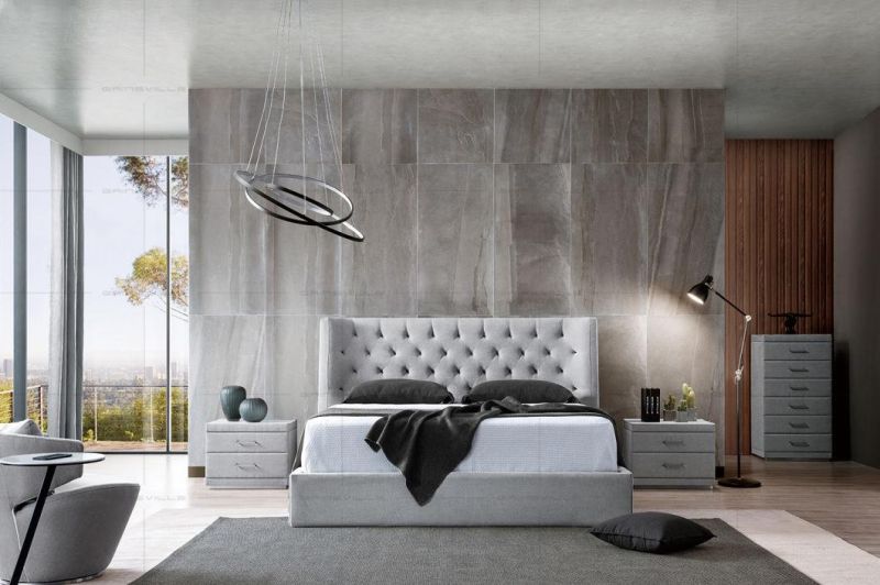 Customized Modern Italian Style Bedroom Furniture Set Fabric Bed Gc1726