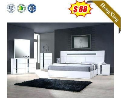 Hot Sell White Bed E1 MDF Board Bedroom Furniture Sets