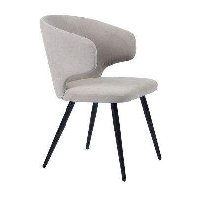Household Armrest Fabric Upholstery Velvet Wingback Dining Chair