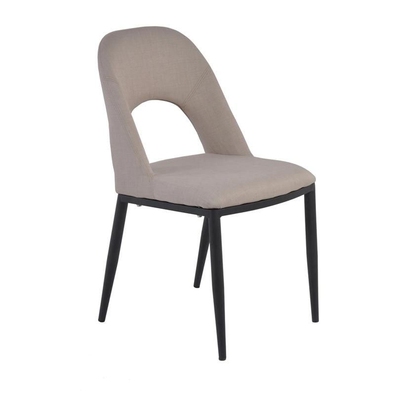 Modern High Back Black Grey Velvet Luxury Fabric Dining Chair